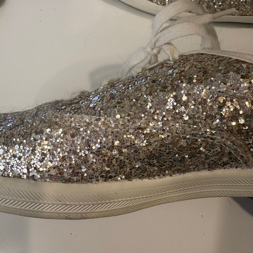 Keds Sparkly Gold Shoes Glitter Shimmer Formal Event Fun Summer Women's Size 10 - Picture 6 of 8